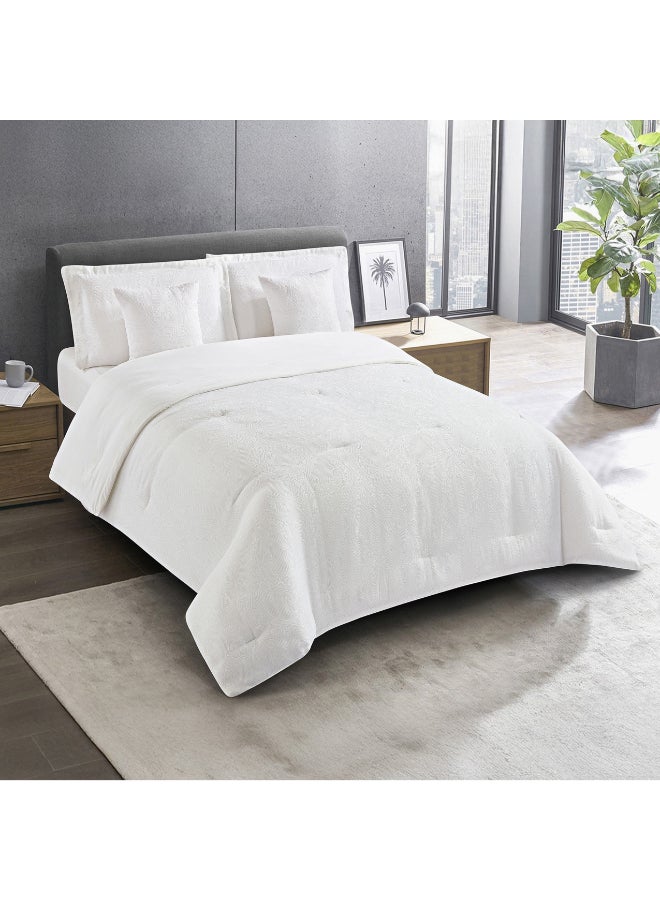 Home Box طقم لحاف ملكي جاكار أبيض بنقشة بايسلي للبالغين - Image 2